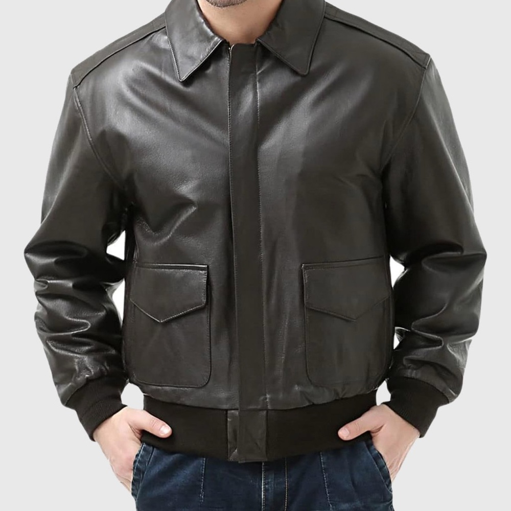 Just...Taylor Dark Brown Leather Bomber Jacket